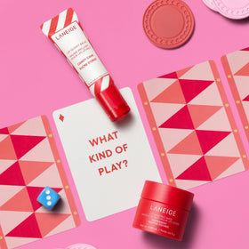 LANEIGE texture swatch of balm and mask, shows nourishing finish