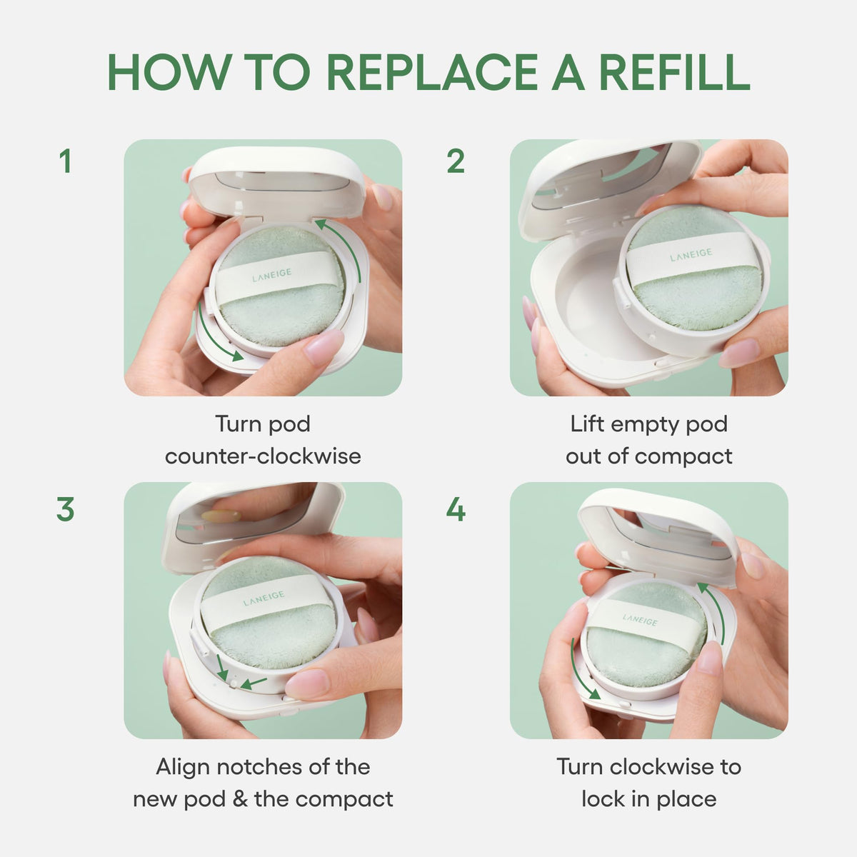 LANEIGE application on model demonstrating pore-smoothing benefit