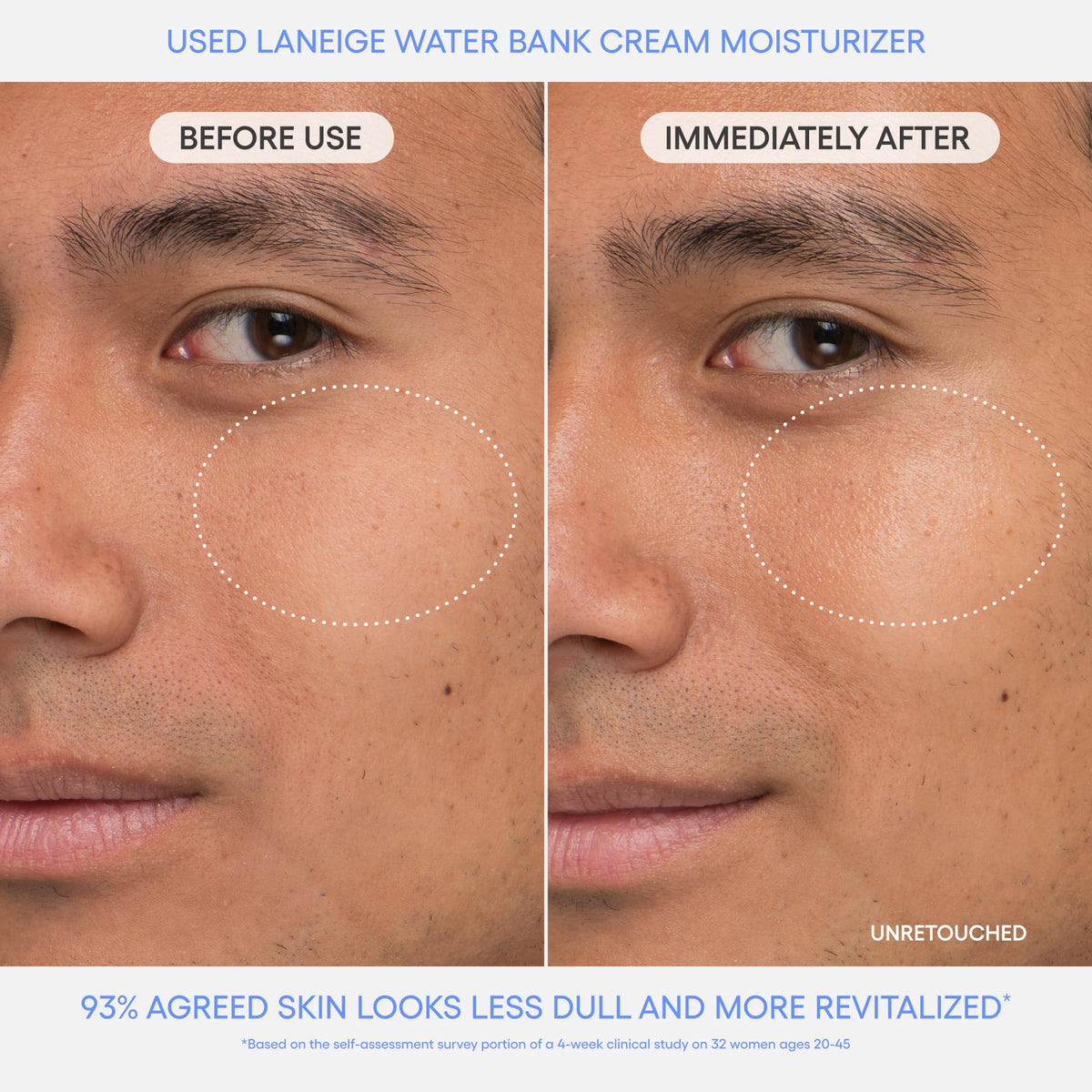 LANEIGE cream applied on hand demonstrating quick absorption benefit