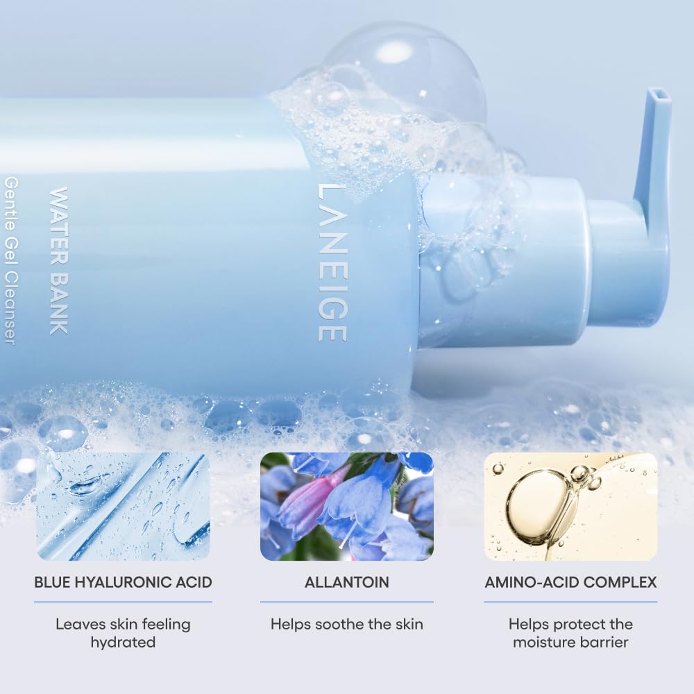 LANEIGE gel texture close-up highlighting hydrating, lightweight feel