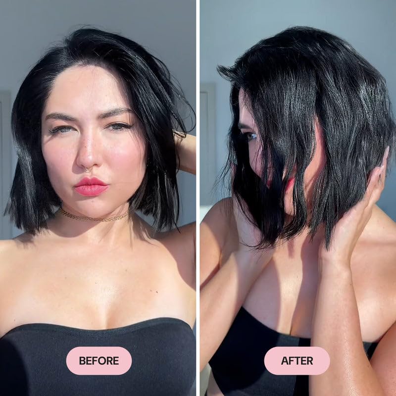 L'ANGE HAIR applied during blow-dry showing heat protection and smooth finish