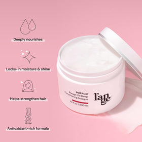 L'ANGE HAIR cream texture closeup showing rich moisturizing consistency