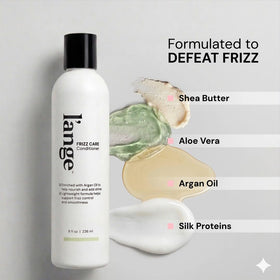 L'ANGE HAIR before and after photo demonstrating reduced frizz and shine
