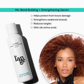 L'ANGE HAIR pump nozzle close-up highlighting easy dispensing benefit