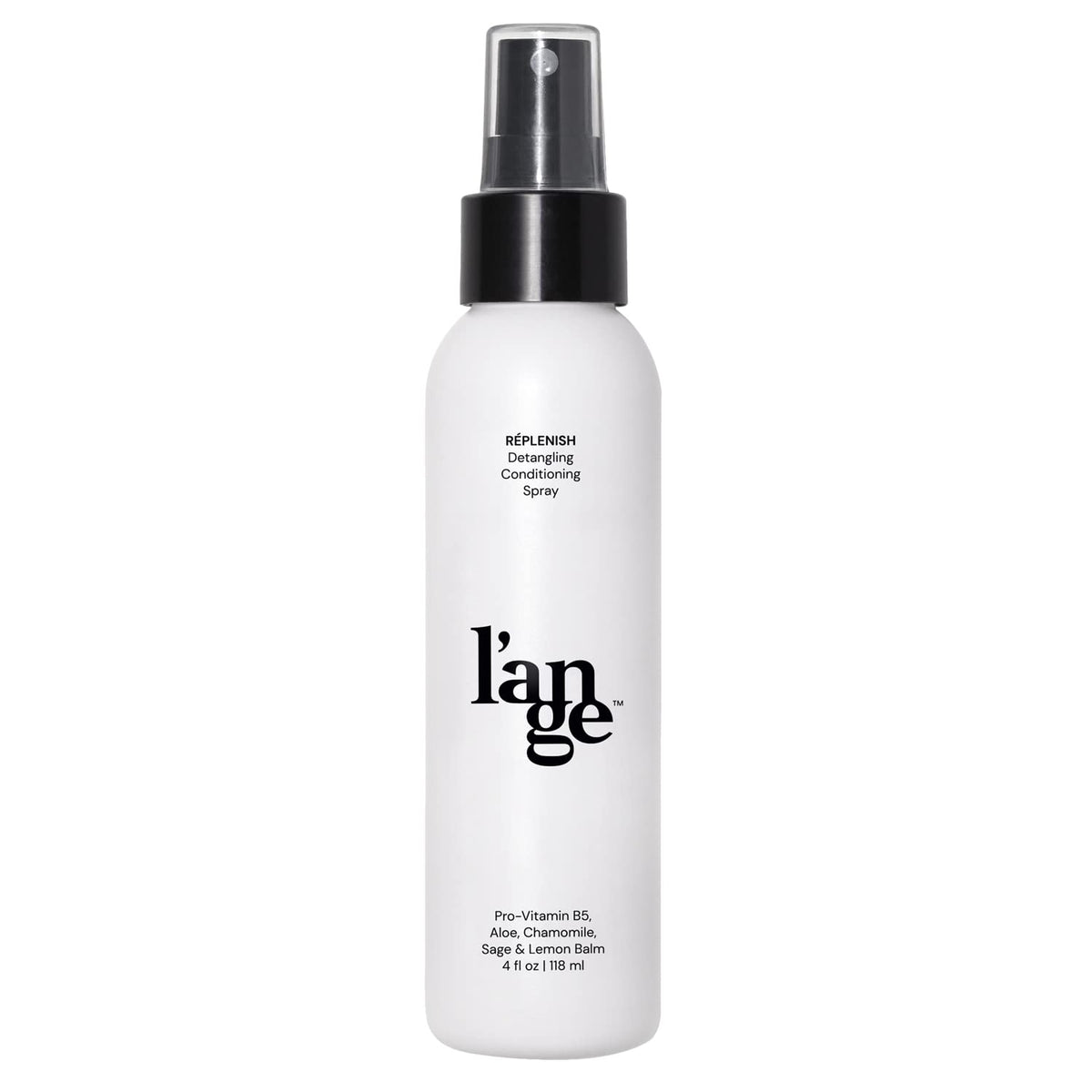 L'ANGE HAIR front bottle view showing label and lightweight benefit