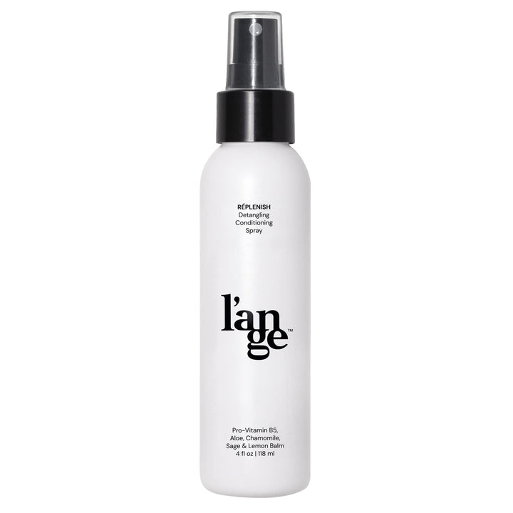 L'ANGE HAIR front bottle view showing label and lightweight benefit