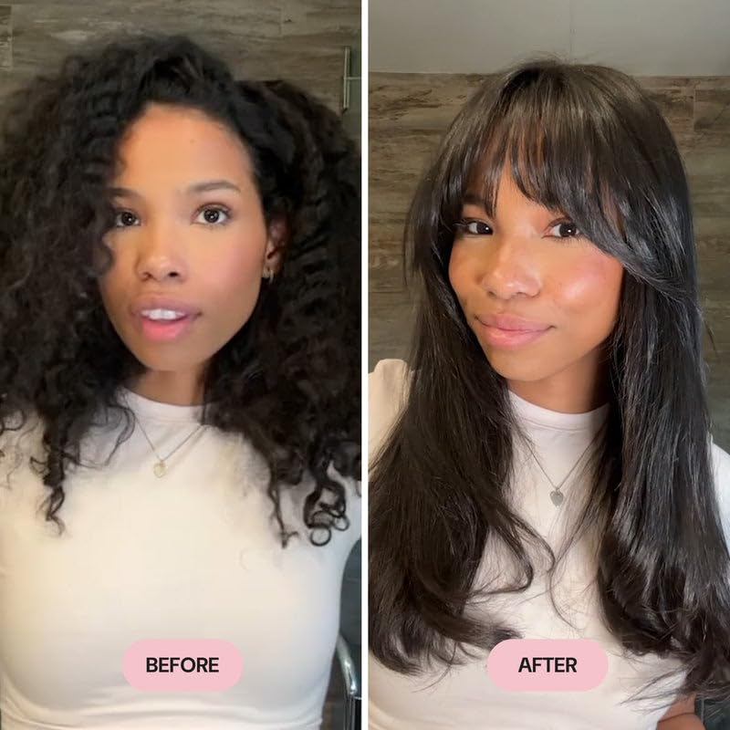 Applying L'ANGE HAIR Rival Heat Shield to damp hair before blow-drying, reduces heat damage