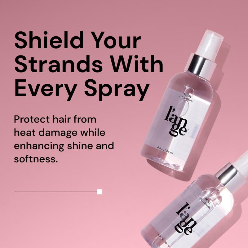 Close-up of L'ANGE HAIR spray nozzle spraying mist, ensures even lightweight coverage