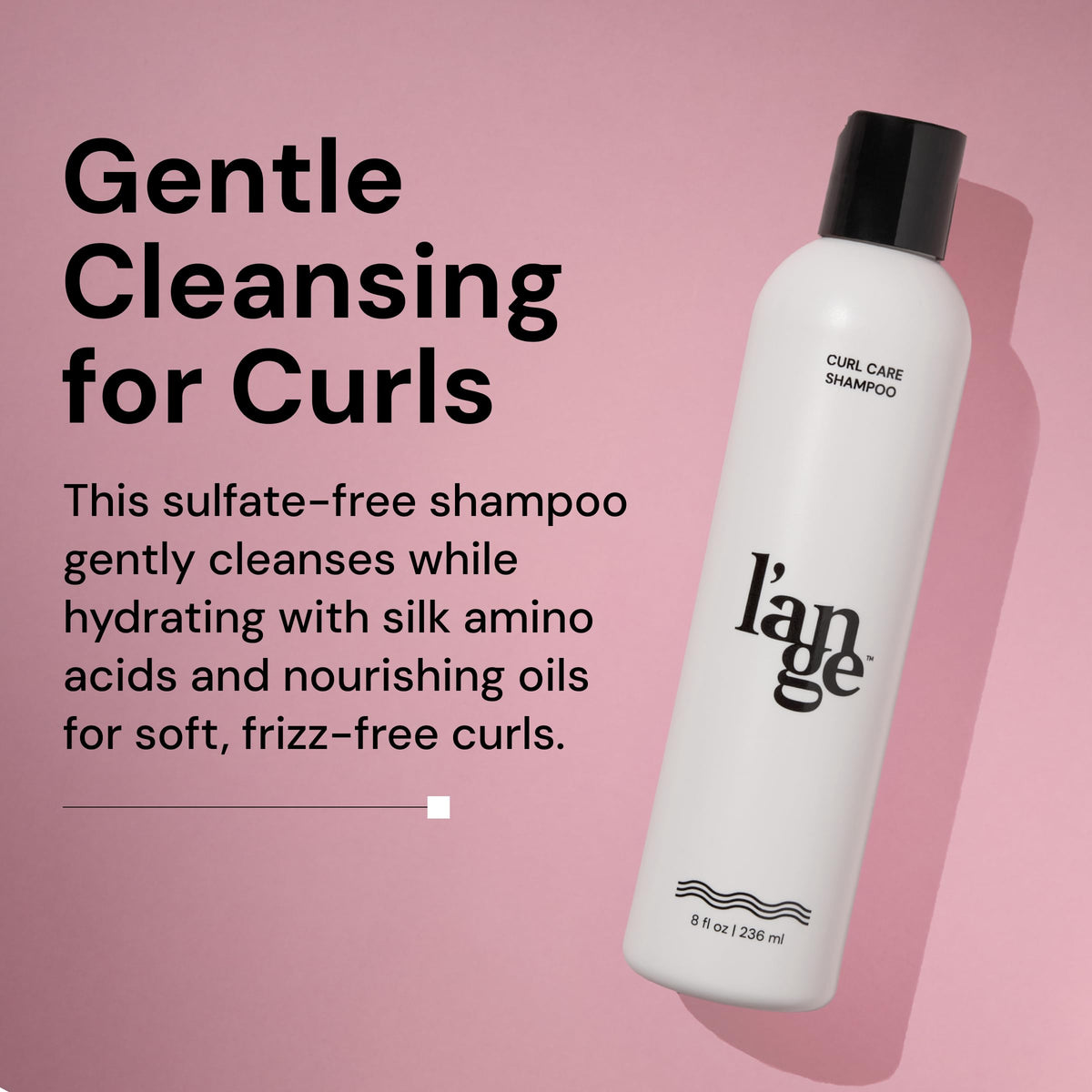 L'ANGE HAIR label close-up highlighting ingredients for moisturized curls