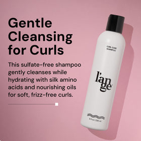 L'ANGE HAIR label close-up highlighting ingredients for moisturized curls