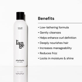 L'ANGE HAIR creamy texture on hand showing gentle cleanse and slip benefit