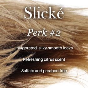 L'ANGE HAIR conditioner being applied in shower, demonstrating easy detangling benefit