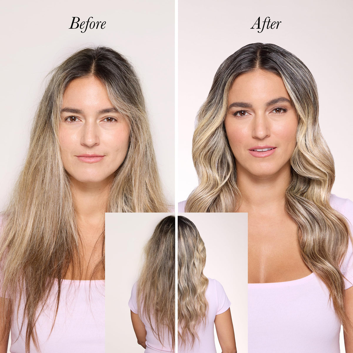 L'ANGE HAIR close-up of lightweight spray texture for non-greasy finish