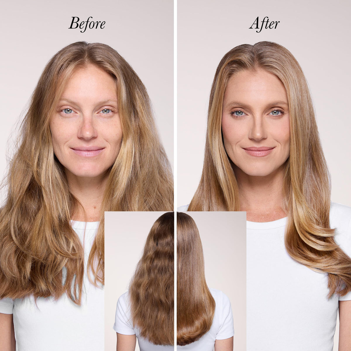 L'ANGE HAIR mist spraying from bottle demonstrating even coverage benefit