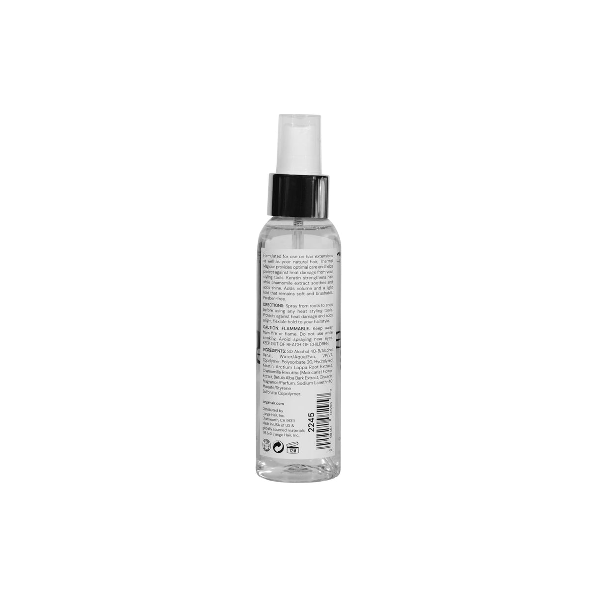 L'ANGE HAIR bottle beside travel essentials highlighting portable protection
