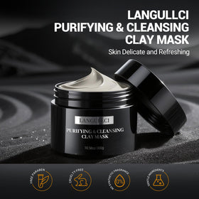 LANGULLCI jar open showing creamy clay texture for easy spread