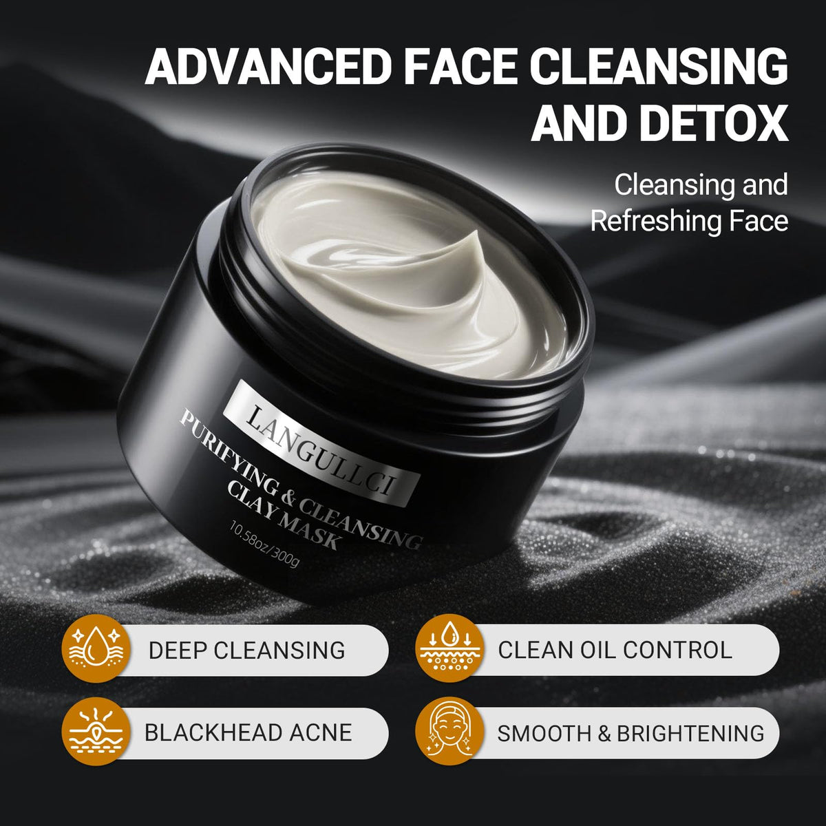 LANGULLCI rinse off comparison showing clearer skin after use