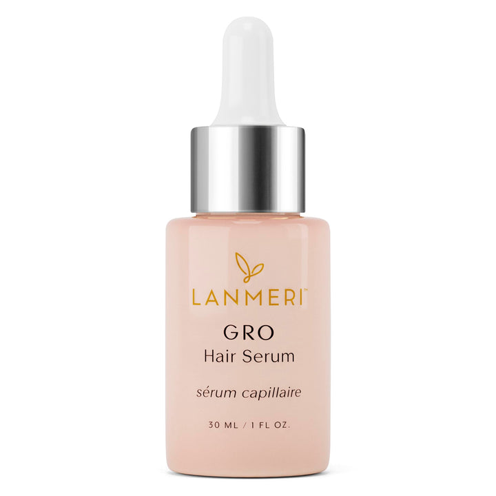 Lanmeri front packaging showing clean vegan scalp serum for fuller hair