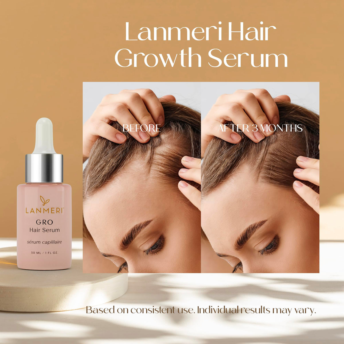 Lanmeri close-up of serum texture highlighting lightweight absorption benefit