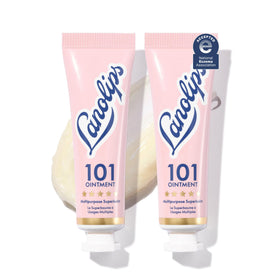 Lanolips front packaging showing duo tubs and product benefit