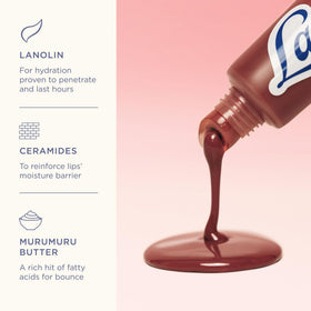 Lanolips close-up of lanolin and murumuru butter ingredients for deep nourishment benefit