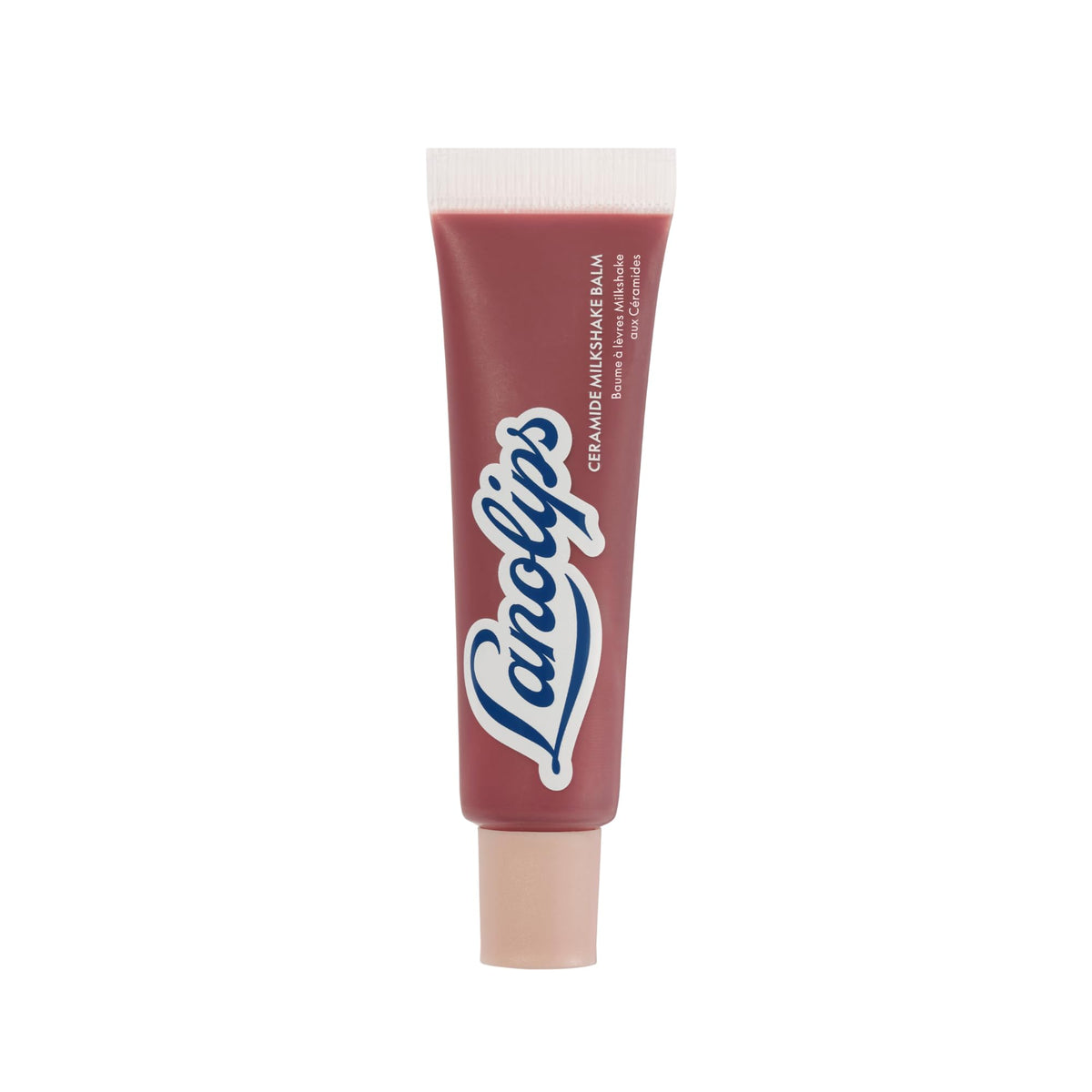 Lanolips front packaging showing warm caramel melt shade and glossy tube benefit