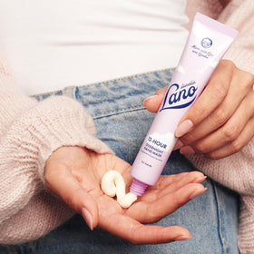Lanolips creamy texture close-up highlighting buttery finish for quick absorption