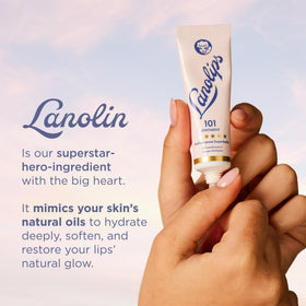 Lanolips used on cuticles showing softer nails and moisturized skin