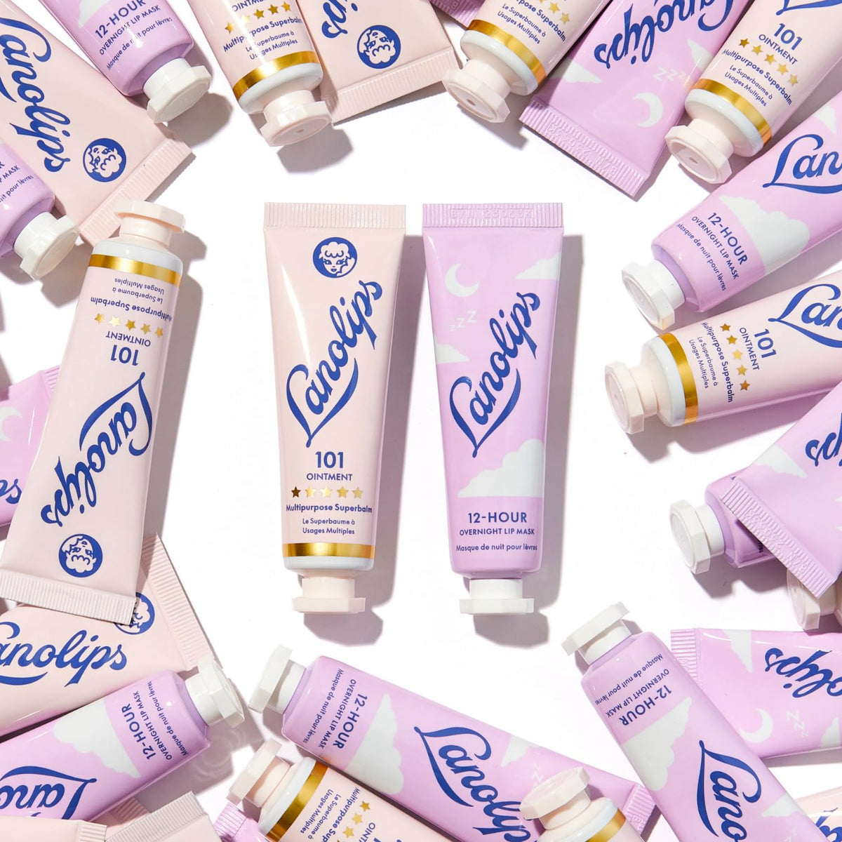 Lanolips duo held in hand for scale to show convenient travel-friendly sizes