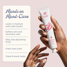 Lanolips cream being dispensed from the tube, showing easy-squeeze application and precise dosing