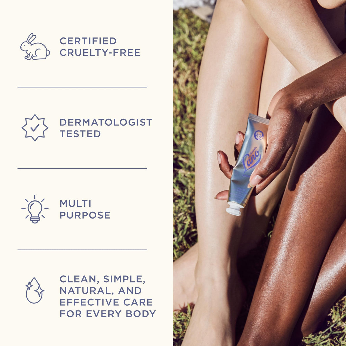 lanolips ingredients label with lanolin and manuka honey benefits