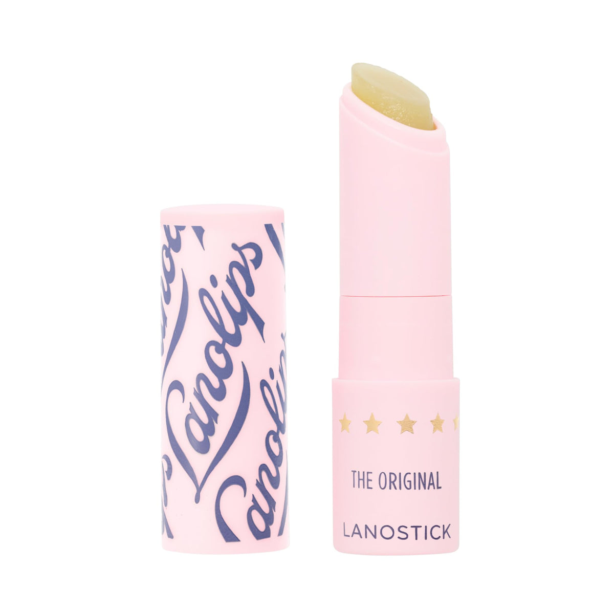 Lanolips lanostick front packaging shows compact balm and brand