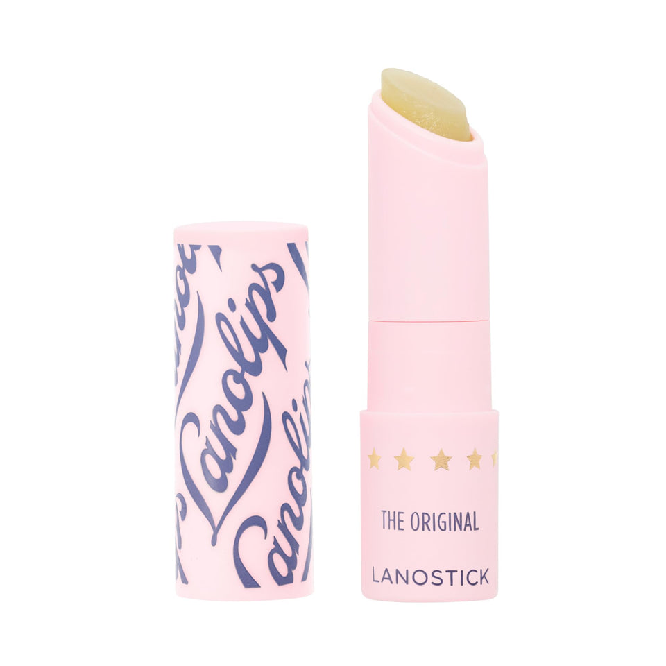 Lanolips lanostick front packaging shows compact balm and brand