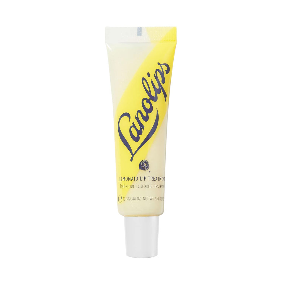 Lanolips Lemonaid jar front showing product and compact size benefit