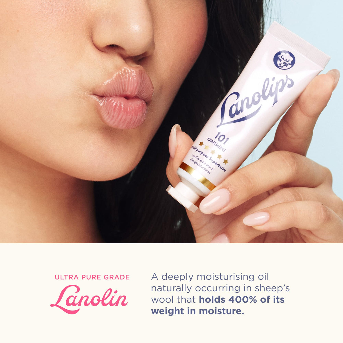 Lanolips before and after lips illustrating visible repair benefit