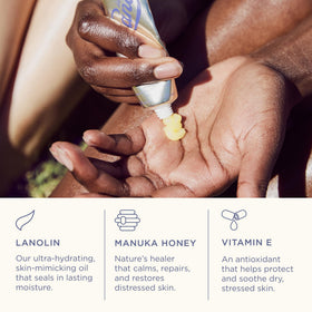 lanolips open jar revealing golden ointment and easy scoop access