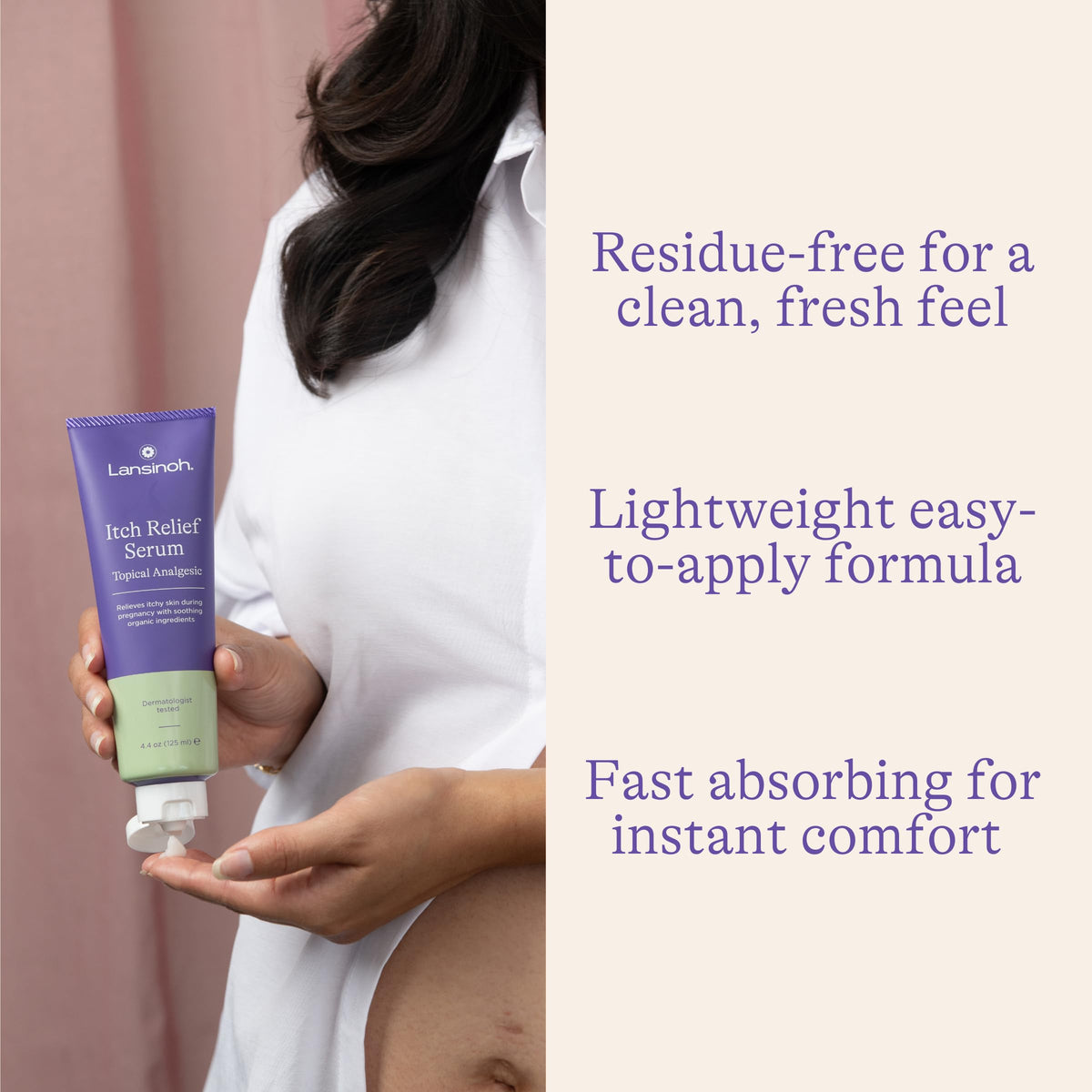 Lansinoh with apricot and aloe botanicals highlighting soothing, natural ingredients
