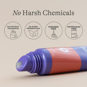Lansinoh lip balm next to a coin to show compact 0.25 oz size