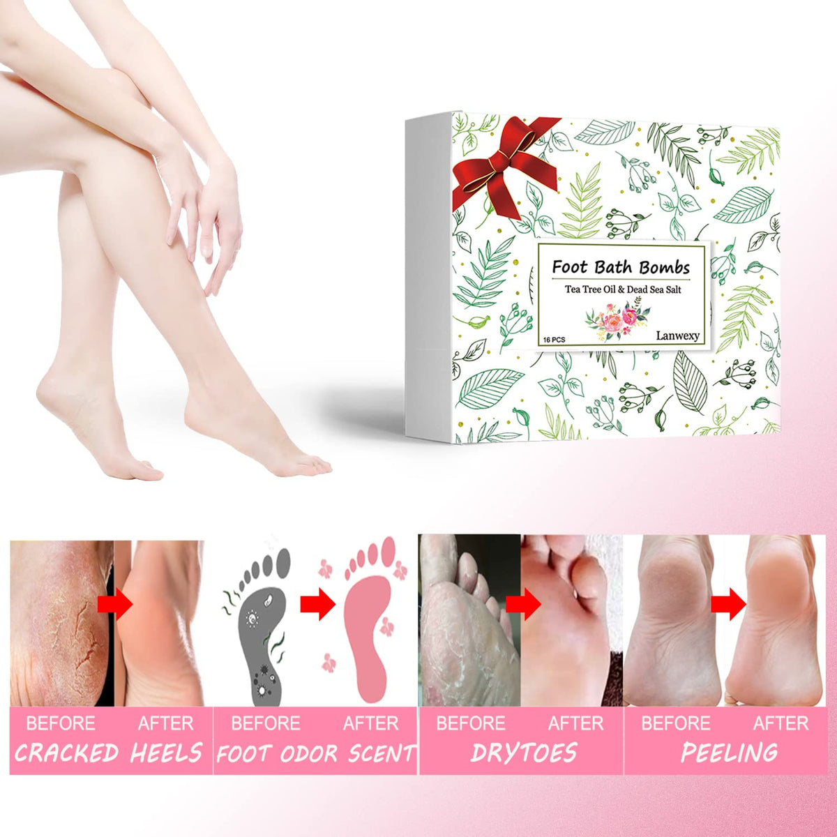Lanwexy fizzing foot bomb releasing colorful bubbles and spa relaxation