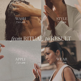 L’ANZA bottle held in hand to show size and portability for on-the-go styling