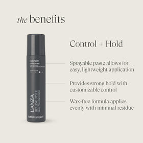 L’ANZA texture spray sample showing fine mist that adds body and separation