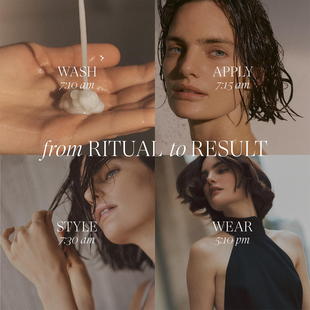 L’ANZA conditioner applied to towel-dried hair to detangle effortlessly