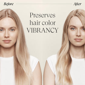 L’ANZA before and after toning comparison illustrating reduced brassiness