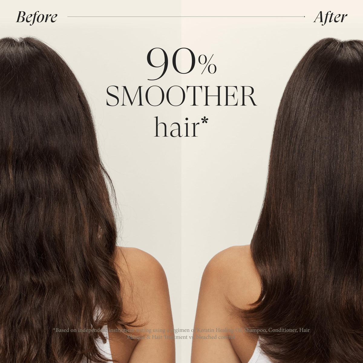 L’ANZA applying conditioner to hair in hand to show detangling performance