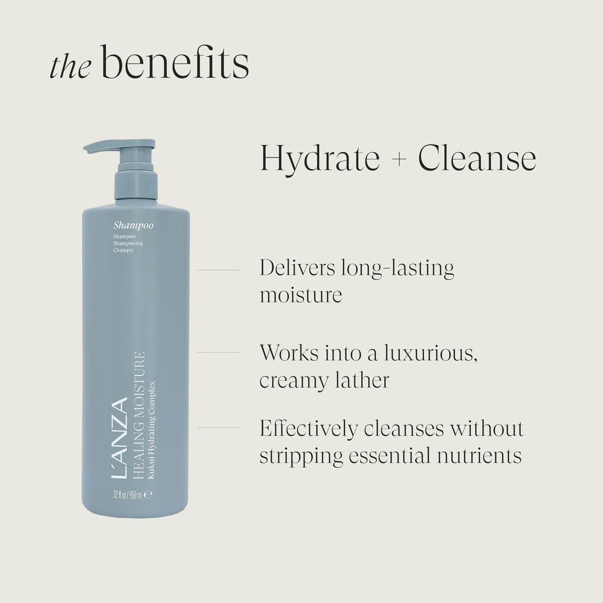 L’ANZA creamy lather close-up demonstrating rich moisture and gentle cleanse