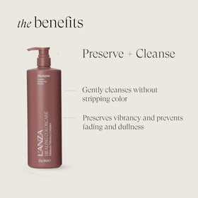Close-up of creamy L’ANZA texture highlighting moisturizing formula for softer hair
