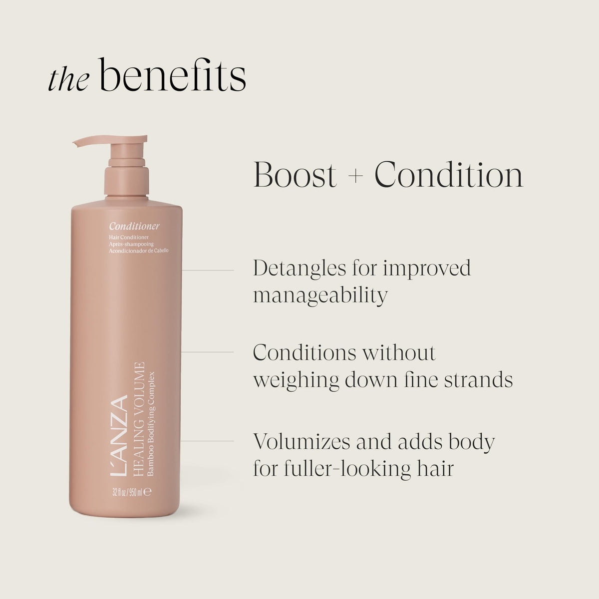 L’ANZA cream texture closeup highlighting lightweight, hydrating formula for weightless volume