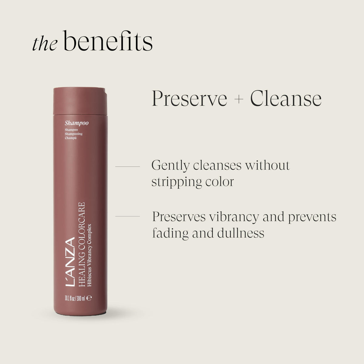 L’ANZA creamy texture and lather that moisturizes hair benefit