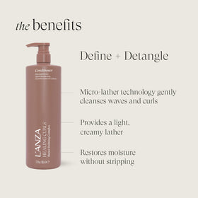 L’ANZA creamy conditioner texture close-up demonstrating slip for detangling benefit