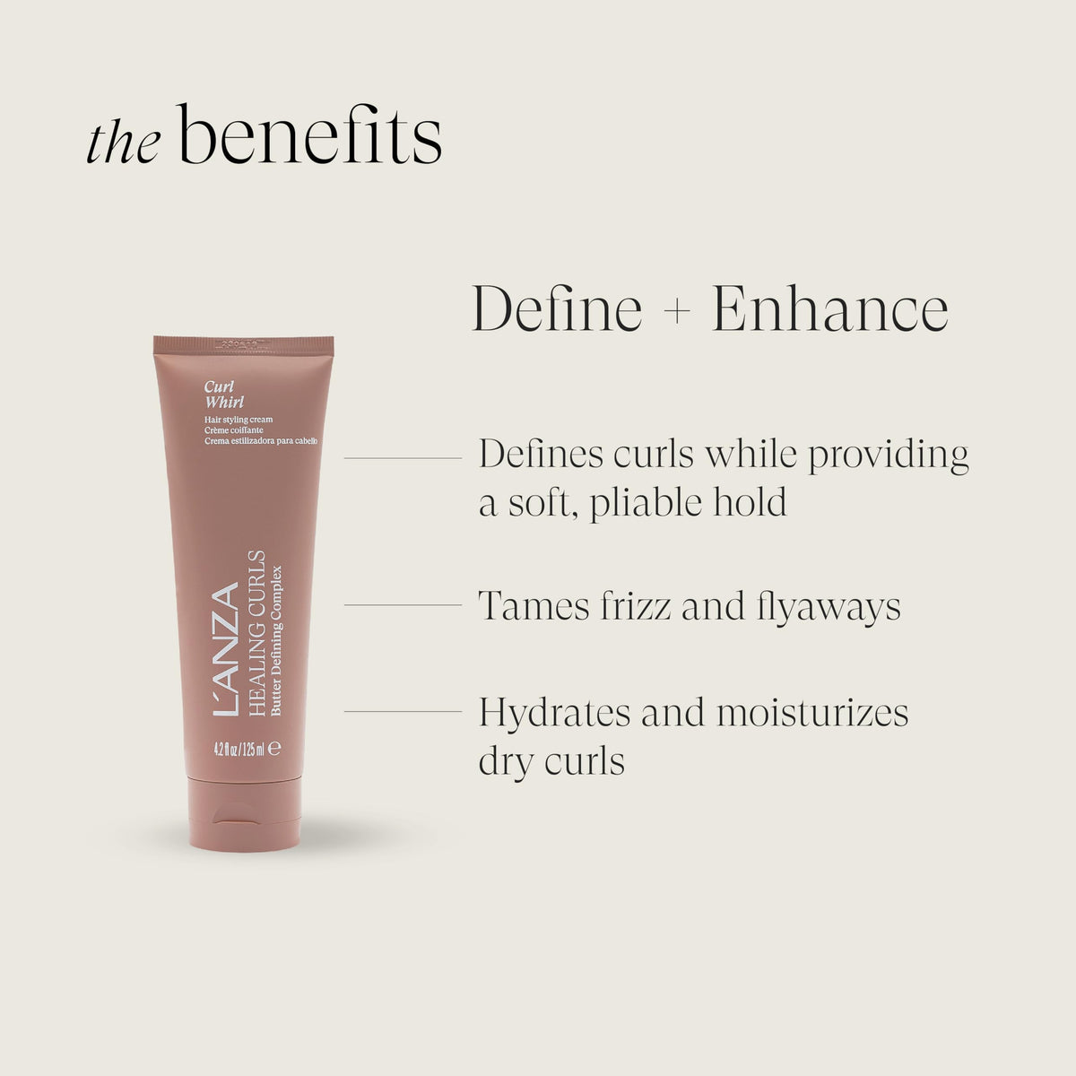 L’ANZA applying cream to damp curls to enhance definition and slip